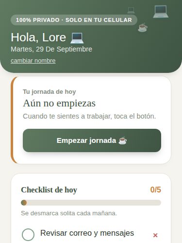 Captura de la pantalla principal de la app Home Office