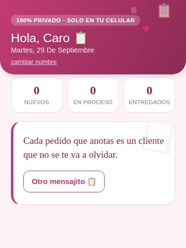 Captura de la pantalla principal de la app Mini CRM