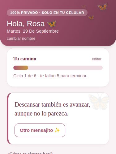 Captura de la pantalla principal de la app Mi acompañante de salud